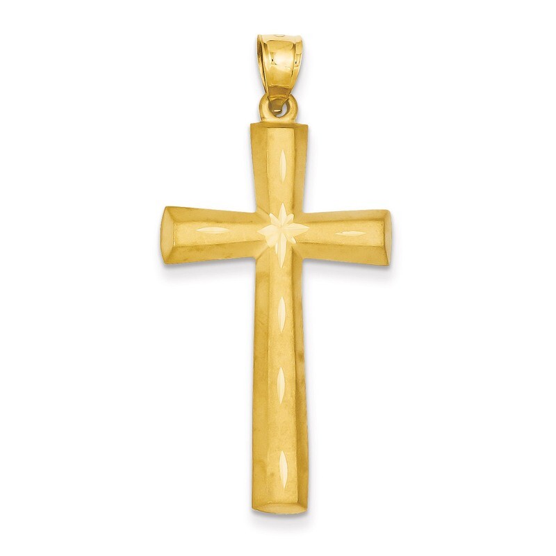 Satin &amp; Diamond -cut Cross Pendant 14k Gold C173, MPN: C173, 883957495002