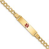 7 Inch Medical Red Enamel Semi-solid Curb Link ID Bracelet 14k Gold XM579CR-7, MPN: XM579CR-7, 1911…