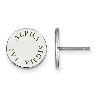 Alpha Sigma Tau Enameled Post Earrings Sterling Silver SS020ALS, MPN: SS020ALS, 886774603179
