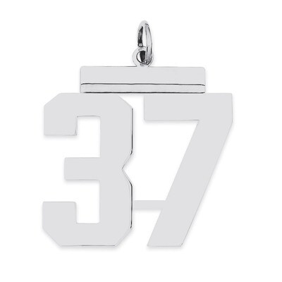 Charm Number 37 Polished Sterling Silver Large QPL37, MPN: QPL37, 191101280887