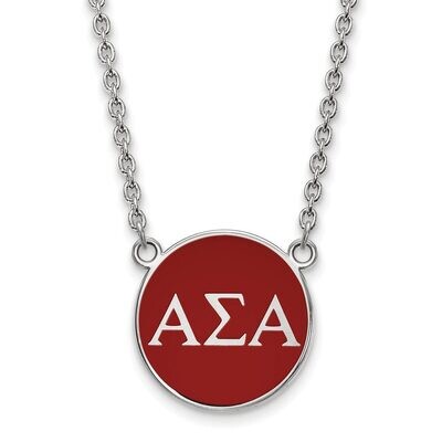 Alpha Sigma Alpha Small Enameled Pendant with 18 Inch Chain Sterling Silver SS030ASI-18, MPN: SS030…