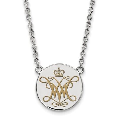 William And Mary Large Enamel Disc Necklace Sterling Silver SS014WMA-18, MPN: SS014WMA-18, 88677468…