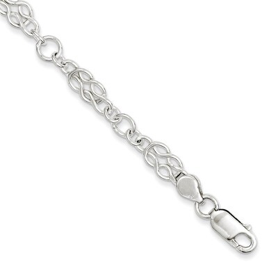 7.5 Inch Fancy Knot-Link Bracelet Sterling Silver Polished QH332-7.5, MPN: QH332-7.5, 883957578064