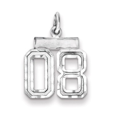 Number 08 Charm Diamond-cut Sterling Silver QSN08T, MPN: QSN08T, 883957120331