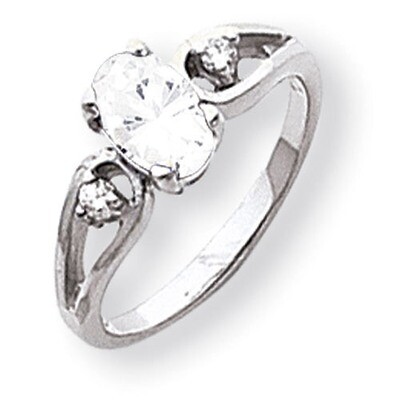 Cubic Zirconia Diamond Ring 14k white Gold 7x5mm Oval Y2190CZ/A, MPN: Y2190CZ/A, 883957552354