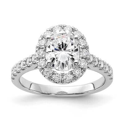 2ct. G H I True Light Oval Halo Moissanite Engagement Ring 14k White Gold RM4453E-200-WMT, MPN: RM4…