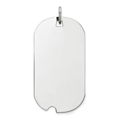 Engravable Dog Tag Polish Front Satin Back Disc Charm Sterling Silver Rhodium-plated QM503/18, MPN:…