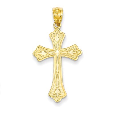 Cross Pendant 14k Gold Diamond-cut C3618, MPN: C3618, 886774617275