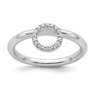 Lg. Halo Dia. Ring Sterling Silver Rhodium-plated QSK1996, MPN: QSK1996, 191101724626
