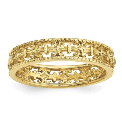 Gold-plated Carved Band - Sterling Silver QSK1669, MPN: QSK1669, 886774728971