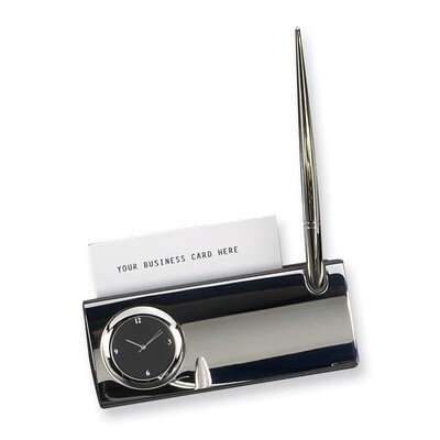 Silver-plated Pen with Clock and Card Holder GP4585, MPN: GP4585, 797140131441