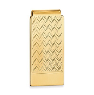 Kelly Waters Chevron Pattern Hinged Money Clip Gold-plated KW713, MPN: KW713,
