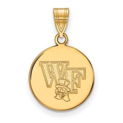 Wake Forest University Medium Disc Pendant 14k Yellow Gold 4Y067WFU, MPN: 4Y067WFU, 886774887166