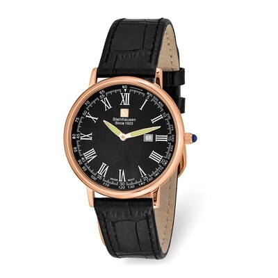Steinhausen Altdorf Rose IP-plated Black Dial Black Strap Watch  XWA5802, MPN: XWA5802, 849689026181
