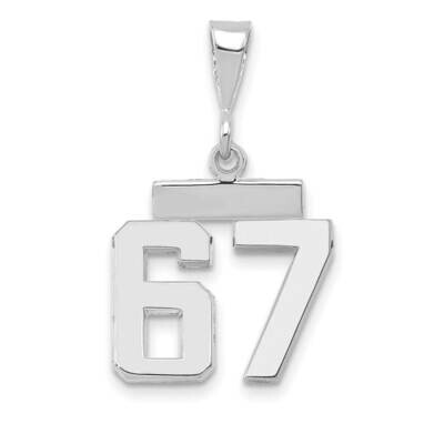 Number 67 Charm 14k White Gold Polished Small WSP67, MPN: WSP67, 196904074800