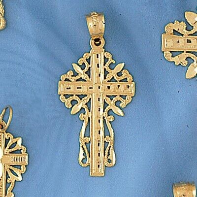 Dazzlers Jewelry Cross Pendant Necklace Charm Bracelet in Yellow, White or Rose Gold 7896, MPN: DZ-…
