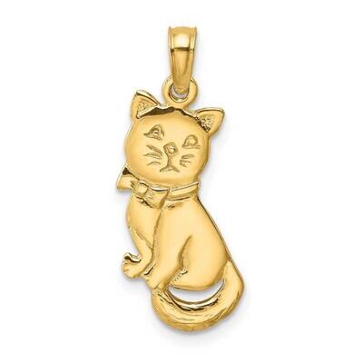 Bow Sitting Cat Charm 14k Gold 3-D Polished K6595, MPN: K6595, 637218089833