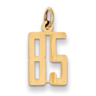 Number 85 Charm 14k Gold Small Polished Elongated LES85, MPN: LES85, 883957219158