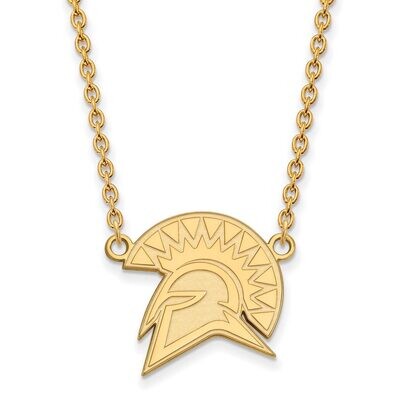 San Jose State University Large Pendant with Chain Necklace 14k Yellow Gold 4Y007SJS-18, MPN: 4Y007…