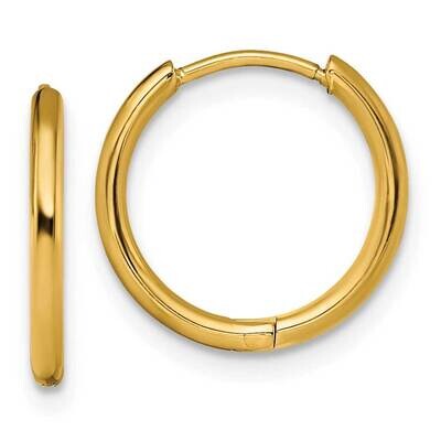 Yellow Ip-Plated 1.6mm Hinged Hoop Earrings Stainless Steel Polished SRE1458, MPN: SRE1458, 1911018…