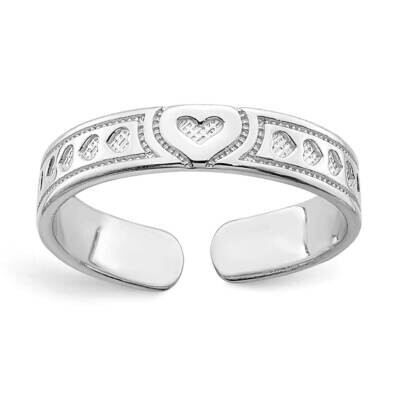 Hearts Toe Ring 14k White Gold Polished K5716, MPN: K5716, 637218172061