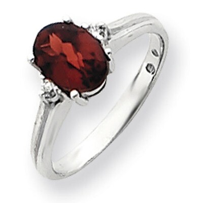 8x6mm Oval Garnet Diamond ring 14k White Gold Y4600GA/AA, MPN: Y4600GA/AA, 883957472522