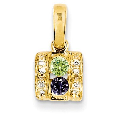 2 Birthstones Family Jewelry Diamond Semi-Set Pendant 14k Yellow Gold XMP44/2, MPN: XMP44/2, 883957…