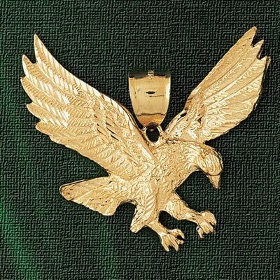 Dazzlers Jewelry Flying Eagle Pendant Necklace Charm Bracelet in Yellow, White or Rose Gold 2780, M…