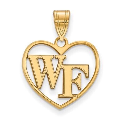 Wake Forest University Pendant in Heart Gold-plated Silver GP011WFU, MPN: GP011WFU, 886774913728