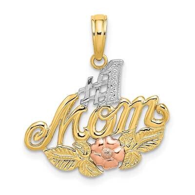 Rh #1 Mom Flower Charm 14k Yellow &amp; Rose Gold K9144, MPN: K9144, 637218051984