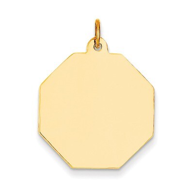 Plain .027 Gauge Engravable Octagonal Disc Charm 14k Gold XM182/27, MPN: XM182/27, 883957447230