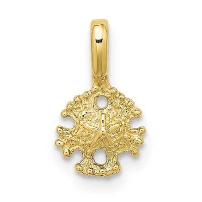 Mini Sand Dollar with Fixed Bail Charm 10k Gold 10K7938, MPN: 10K7938,