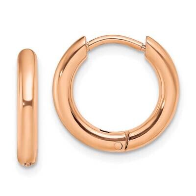 Rose Ip-Plated 2.5mm Hinged Hoop Earrings Stainless Steel Polished SRE1448, MPN: SRE1448, 191101867…