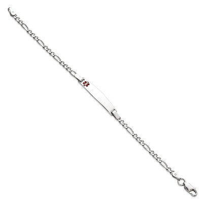 Children&#39;s Medical ID Bracelet with Figaro Sterling Silver XSM53-6, MPN: XSM53-6, 883957274515