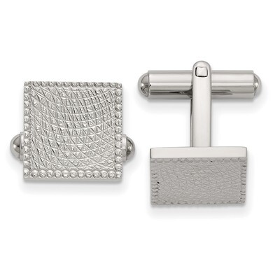 Textured Square Cufflinks Stainless Steel Polished SRC404 by Chisel, MPN: SRC404, 191101017391