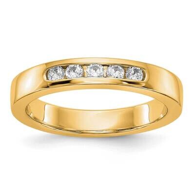 Diamond Vs/Si, D E F, 5-Stone Channel Band 14k Yellow Gold True Origin Lab Grown RM3276B-025-YLD, M…