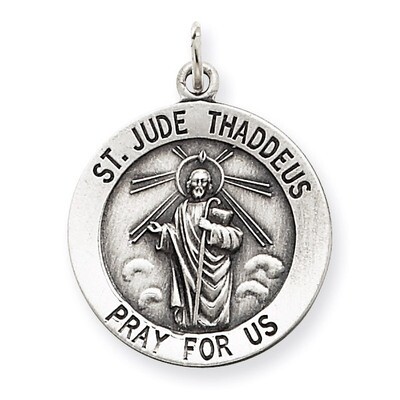 Saint Jude Thaddeus Medal Sterling Silver QC470, MPN: QC470, 191101182280