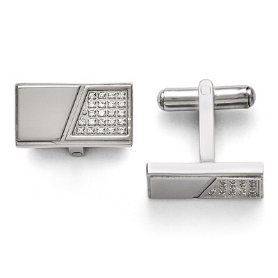 Polished with Synthetic Diamond Cufflinks - Stainless Steel SRC254 by Chisel, MPN: SRC254, 88677462…