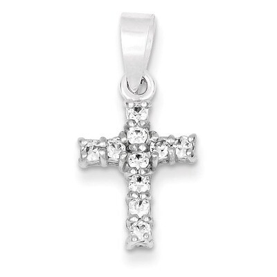 Cubic Zirconia Cross Pendant Sterling Silver QC7306, MPN: QC7306, 883957140704