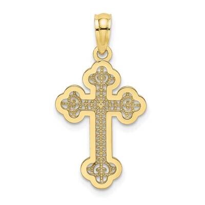 Lace Center Budded Cross Charm 10k Gold 10K8506, MPN: 10K8506,