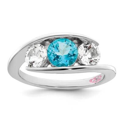 Survivor Collection Clear &amp; Blue Swarovski Topaz Journey Ring Sterling Silver SV233SSB-6, MPN: SV23…