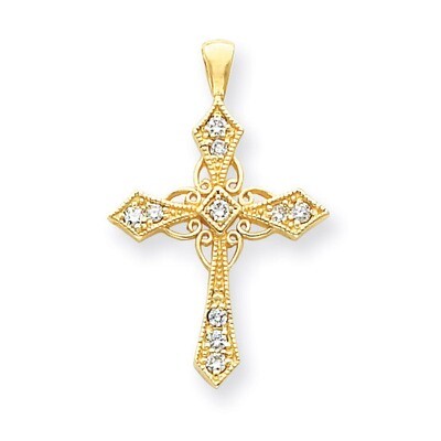 Diamond Cross Pendant 14k Gold XP1777AA, MPN: XP1777AA, 883957231884