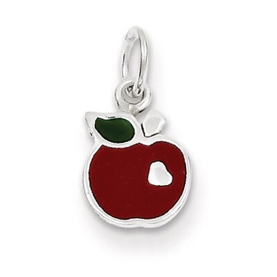 Apple Charm Sterling Silver Enameled QC7038, MPN: QC7038, 883957561103
