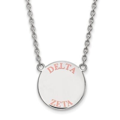 Delta Zeta Small Enameled Pendant with 18 Inch Chain Sterling Silver SS015DZ-18, MPN: SS015DZ-18, 8…