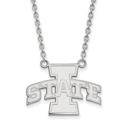 Iowa State University Large Pendant with Chain Necklace 14k White Gold 4W007IAS-18, MPN: 4W007IAS-1…