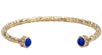 Halcyon Days Hammered Deep Cobalt Gold Torque Bangle Bracelet BRSHS18HTG, MPN: BRSHS18HTG,