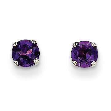 4mm Amethyst Stud Earrings 14k White Gold XBE122, MPN: XBE122, 883957086439
