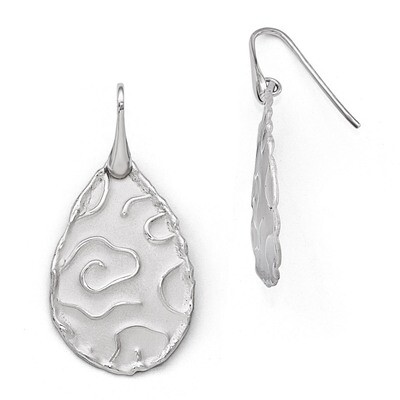 Leslie&#39;s Rhodium-plated Satin Finish Dangle Earrings - Sterling Silver HB-QLE505, MPN: QLE505, 8867…