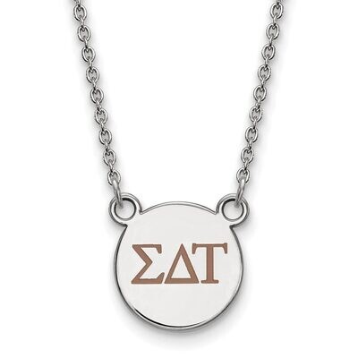 Sigma Delta Tau Extra Small Enameled Pendant with 18 Inch Chain Sterling Silver SS027SDT-18, MPN: S…