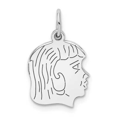 Engraveable Girl Disc Charm Polish On Front Back Sterling Silver QM356/18P, MPN: QM356, 883957567822